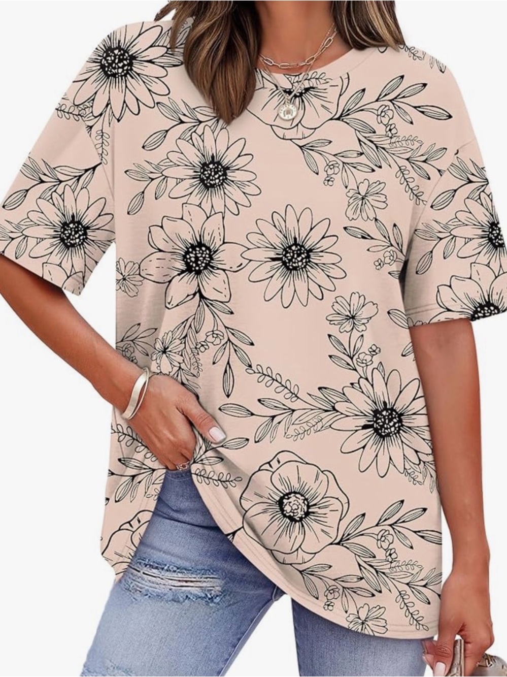 New Women's Floral Short Sleeve Top